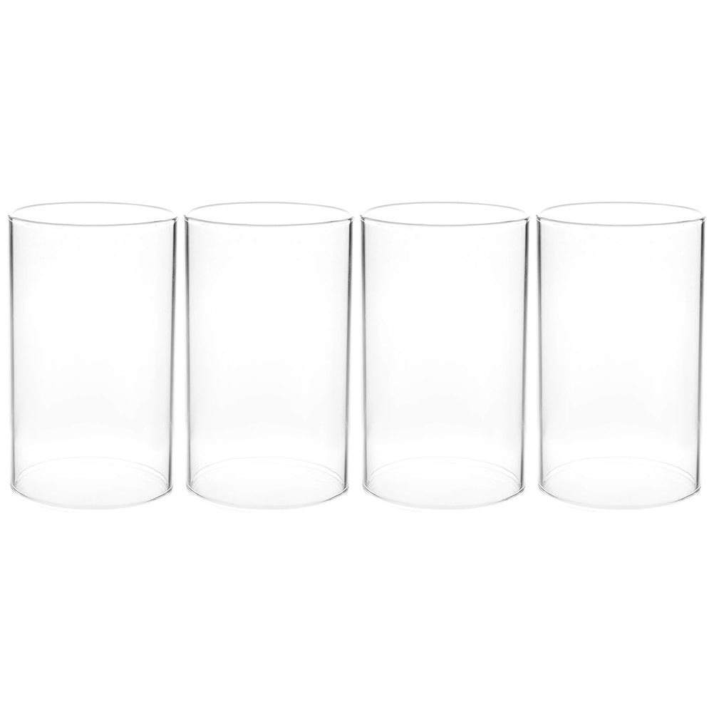 Candle Glass Cover Holder Shade Chimney Open Cylinder Clear Tube Lamp