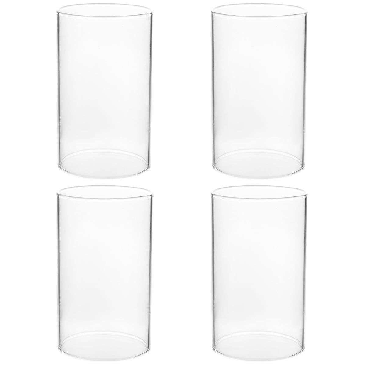 Candle Glass Tall Holders for Pillar Candles Shade Cylinders Taper Desk High Borosilicate 4 PCS