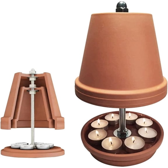 Candle Heater, Tealight Heater Double Walled Ceramic Heat Source Alternative  For Patio