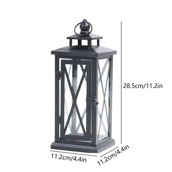 Candle Holder Candle Holder Iron Glass Lantern Windproof Floor Standing Home Decor Vintage Candle Stand Indoor Outdoor Lighting Iron Lantern