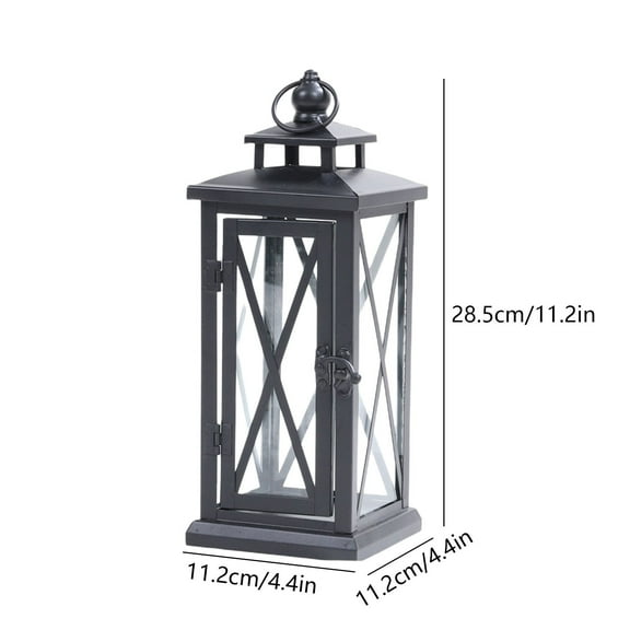 Candle Holder Candle Holder Iron Glass Lantern Windproof Floor Standing Home Decor Vintage Candle Stand Indoor Outdoor Lighting Iron Lantern