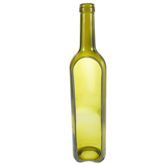 Decorative Deep Green Glass Bottle Candlestick Holder Wine Bottle Fruit Salad Tray Craft Ornament Without Cork