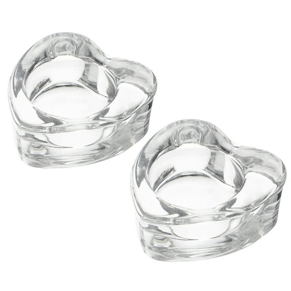 CATIEBYE Chic Heart Glass Candle Cup Scented Craft for Home and Office 1Pair