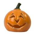 thumbnail image 1 of Candle Holder Glossy Ceramic Jack O Lantern 5.3 Inch 1 Pack Halloween Indoor Decor for Tabletop Mantel Halloween Party Home Decoration, 1 of 7