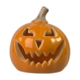 thumbnail image 1 of Candle Holder, Glossy Ceramic Pumpkin Jack O Lantern, 5.3 Inch, 1 Pack, Halloween Party Home Indoor Desktop Decor, 1 of 7