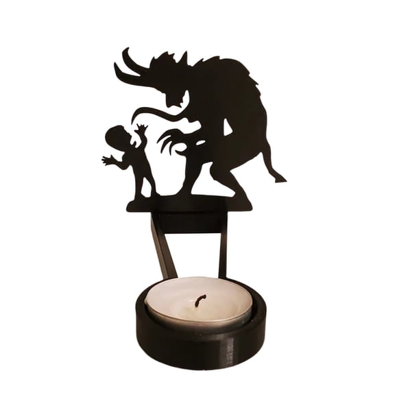 Candle Holder - Halloween Shadow Candles Holder That Casts Spooky Silhouettes on Wall, Vintage Metal Candle Sticks Decor for Parties & Home