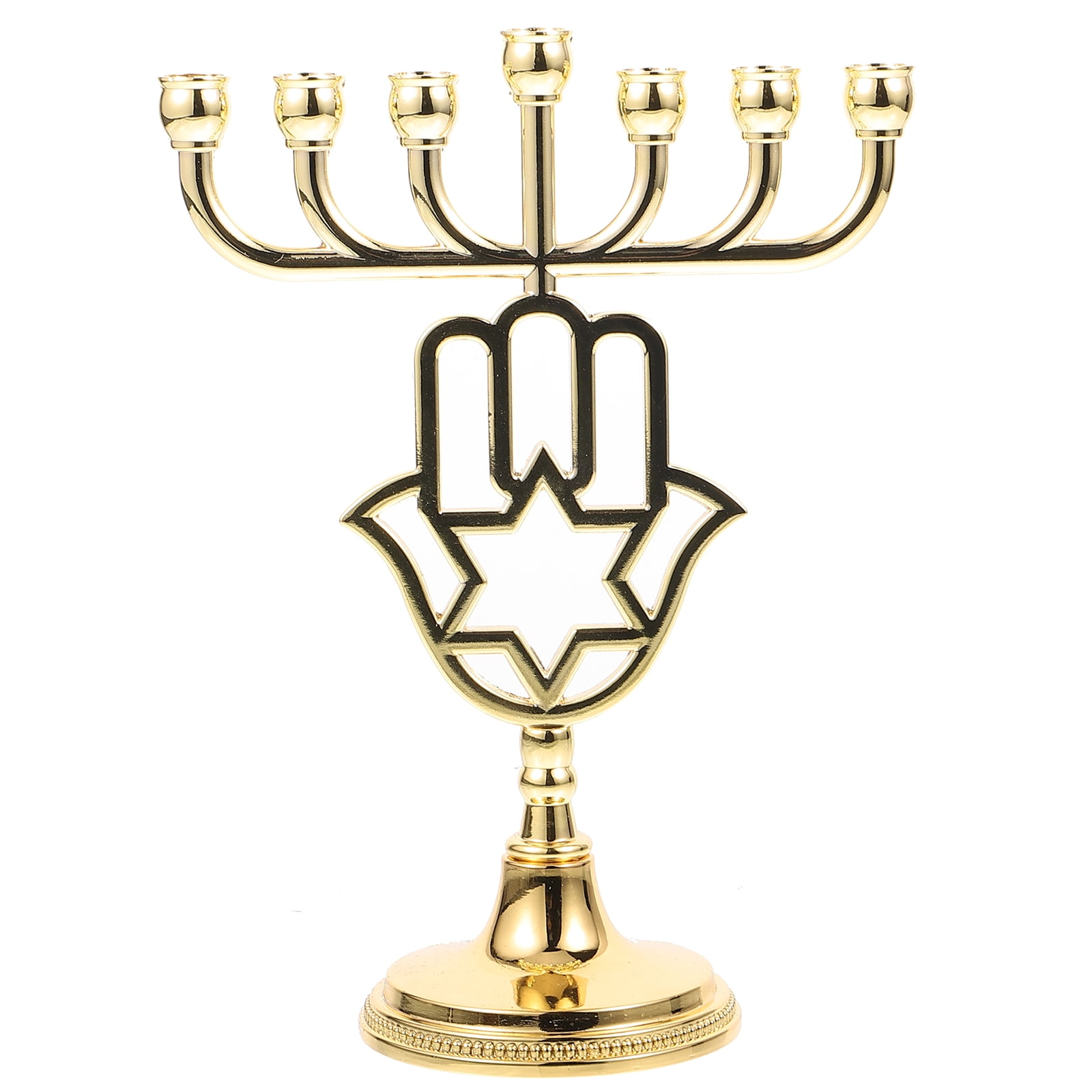 Candle Holder Menorah with 7 Branches Candlestick Holder Ornament Retro