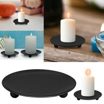 Candle Holder Promotion Sale! Geometric Round Wrought Iron Candlestick Desktop Decorative Ornaments Creative Metal Black Wrought Iron Candlestick Decorative Candle Board, Home Decor Clearance Sale