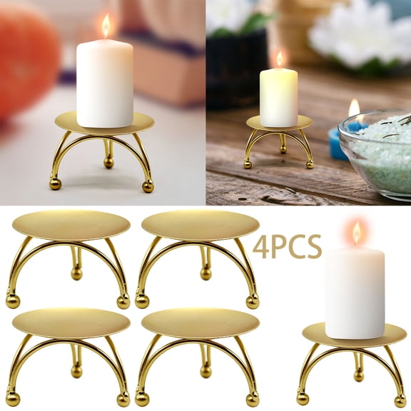 Candle Holder Promotion Sale! Geometric Round Wrought Iron Candlestick Desktop Decorative Ornaments Creative Metal Gold Wrought Iron Candlestick Decorative Candle Board, Home Decor Clearance Sale