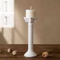thumbnail image 1 of Candle Holder,Resin Roman Pillar Candlestick Fluted Classical Carved Pedestal,Multi Height Display Prop For Wedding Classroom Photoshoot Dining Table Decor(White), 1 of 8