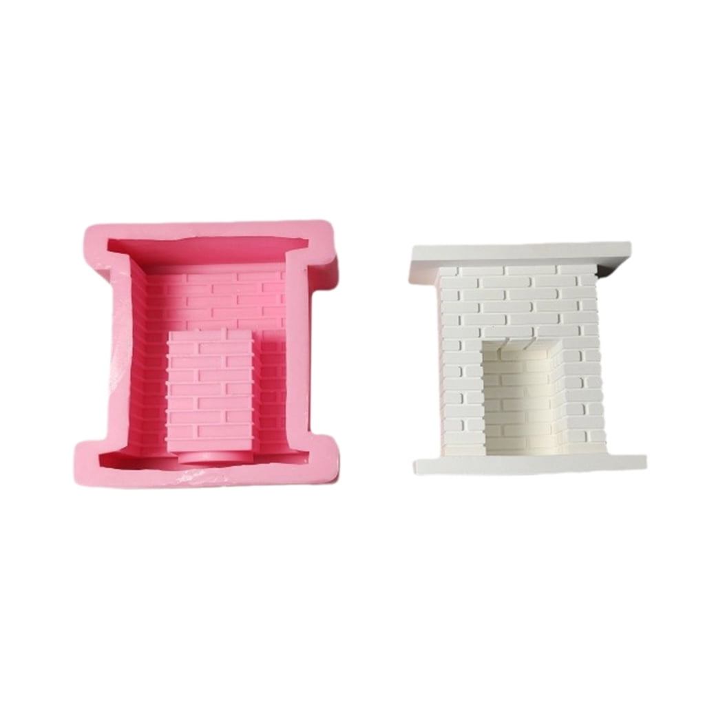Candle Holder Silicone Mold European Fireplaces Candlestick Cement Plaster Craft Mould DIYs Resin Candle Stand Molds Home
