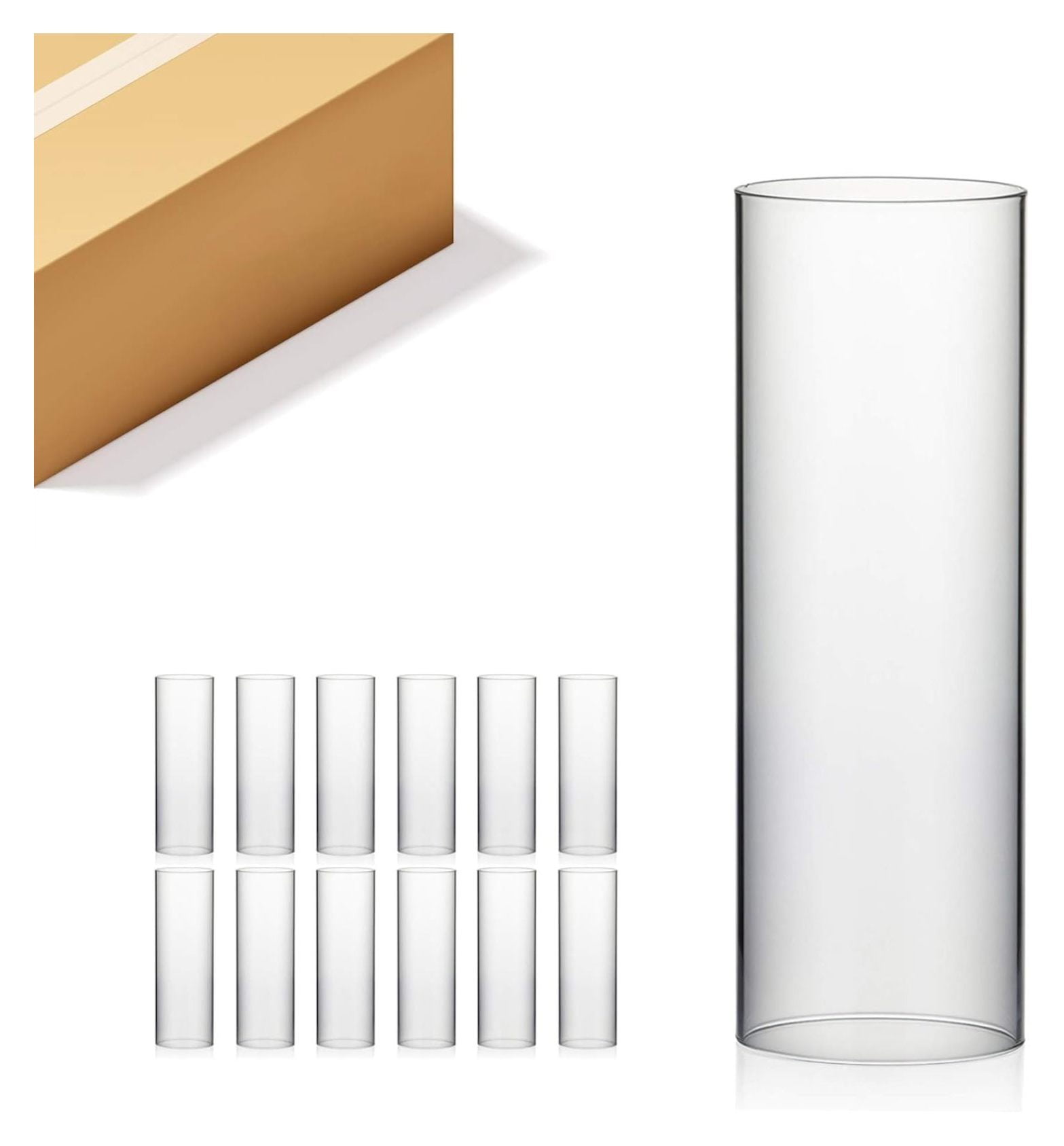Candle Holder Sleeve, Wide 4.7", Height 14", Clear Glass Cylinder