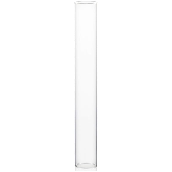 Candle Holder Sleeve, Wide 4", Height 30", Clear Glass Cylinder Candleholder, Chimney Tube, Open Ended Candle Shade, 1 Piece
