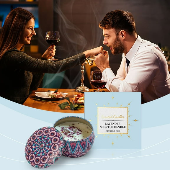 Candle Holders,Scented Candles Purple Lavender Scented Candles Long Lasting Scented Candles With Lids Sustainable Tin Box