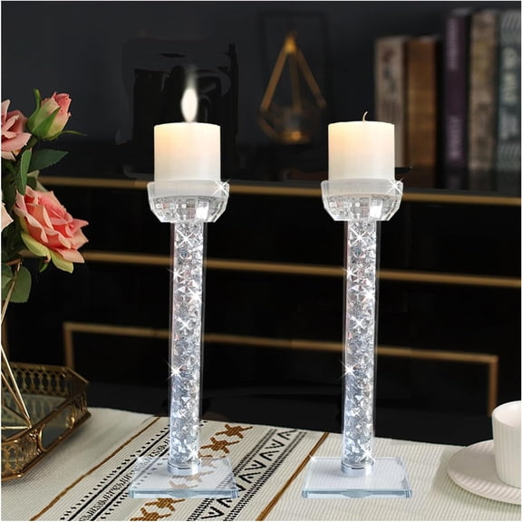 Candle Holders Set of 2.Stunning Shabbat Candle Holders.8.6" Tall  Candlestick Holders for Dinning Room,Mantelpiece.