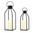 thumbnail image 1 of Candle Lantern 2 Set Black Decorative Lanterns Indoor Outdoor Home Decor with Flickering LED Christmas, 1 of 7