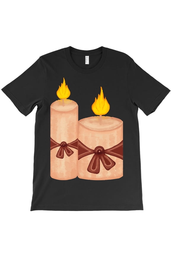 Candle Light Romantic Themed Classic and Intimate Graphic Design Style G33726 Unisex T-Shirt, Up to Size 5XL