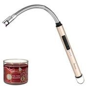 Candle Lighter SUPRUS Rechargeable Electric Arc Lighter Triple Safety Long Lighter Stainless Steel Shell & Hanging Hook with 360Flexible Neck