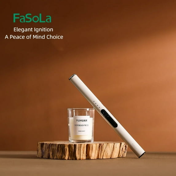 Candle Lighter, Windproof Flameless Electric Lighter with LED Power Display and Safety Switch, Upgraded Plasma USB Rechargeable Lighter, Suitable for Birthday, Camping, Barbecue (Champagne Gold)