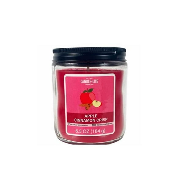 Candle Lite 129630 6.5 oz Apple Cinnamon Crisp Scented Candle, Pack of 6