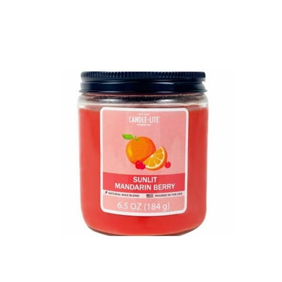 Candle Lite 129631 6.5 oz Sunlit Mandarin Berry Scented Candle, Pack of 6
