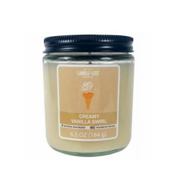 Candle Lite 129633 6.5 oz Creamy Vanilla Swirl Scented Candle, Pack of 6