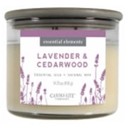 Candle Lite 14.75 oz Lavender & Cedarwood 3-Wick Jar Candle with Gray Wood Lid