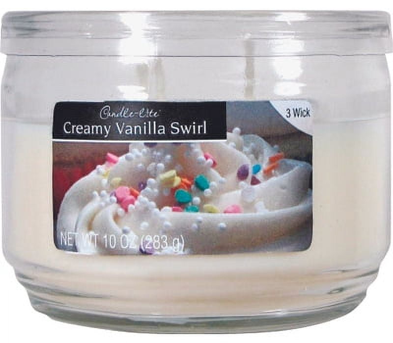 Candle Lite 1879553 Scented Candle, Creamy Vanilla Swirl Fragrance, Ivory Candle (Case of 4