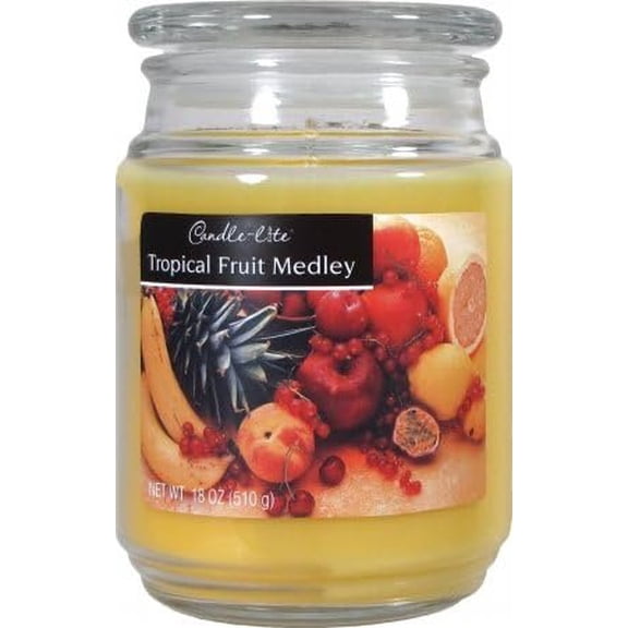 Candle-lite Tropical Fruit Medley Jar Candle - Fruity Scented Container - 18 Ounce