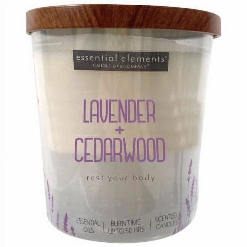 Candle Lite Essential Elements 9 OZ Lavender & Cedarwood Jar Candle