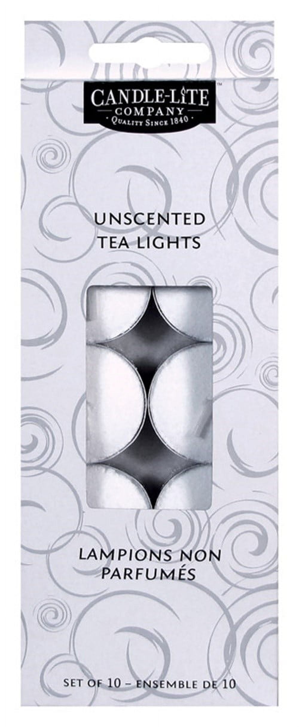 CandleLite Tea Light Candles Unscented White 10 / Box Pack of 12