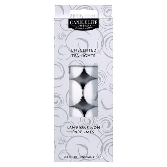 Candle-LITE Company 1049595 Candle-Lite White Tea Lights, 10 Pack