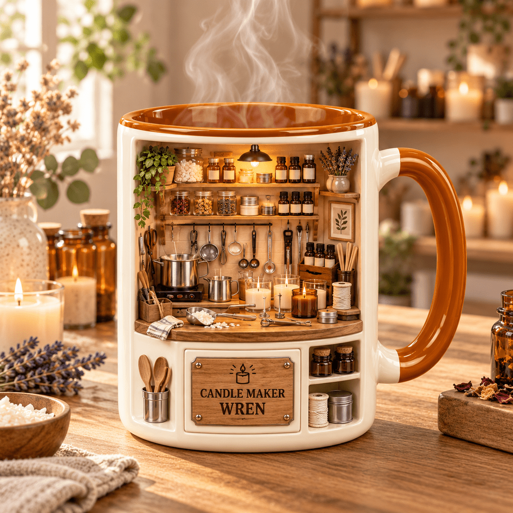 Candle Maker Mug, Amber Rim Studio Tools Coffee Cup for Wax Crafters ...