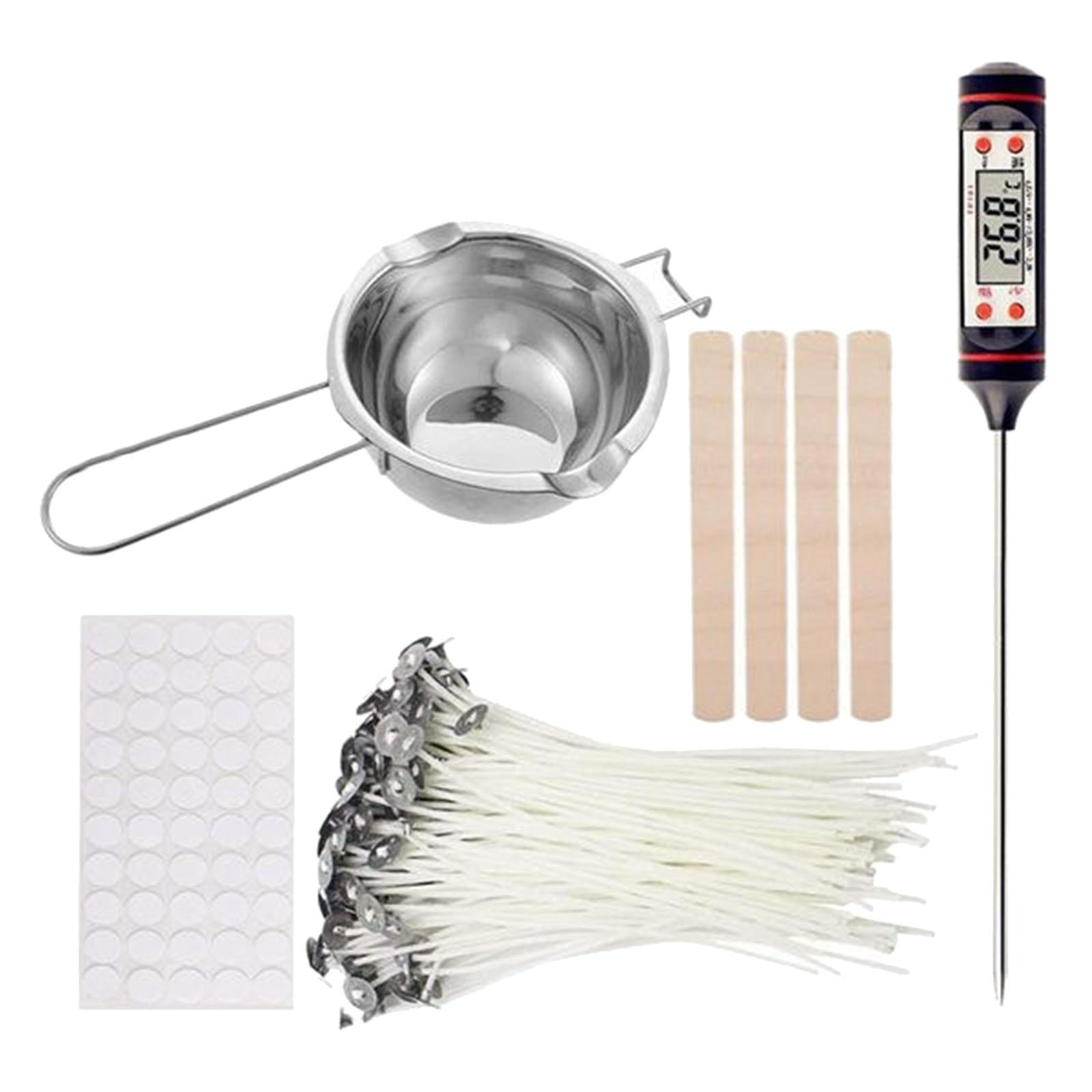 Candle Making , Including Candle Making Pouring Pot, 2Pcs Candle Wicks Holder, 50Pcs Candle Wicks, Candle Sticker , Set 1