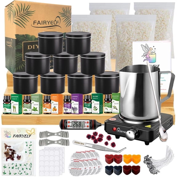 Candle Making Kit for Adults, Soy Wax & Wax Melter, DIY Candle Kit | Natural Scented Wax & Complete Supplies. Beginner Friendly DIY Craft Kit for Home Decor & Gift & Handmade Candle Projects.