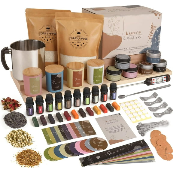 Candle Making Kit - Candle Making Kit for Adults - DIY Starter Soy Candle Making Supplies/Kit, Perfect as Home Decorations