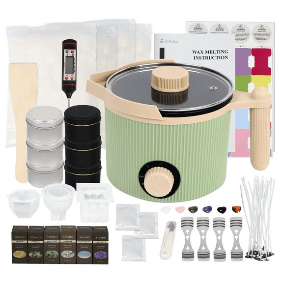 Candle Making Kit Electric Soy Wax Melter Thermometer Candle Mould DIY Arts Crafts Kits Gift for Adults Beginner