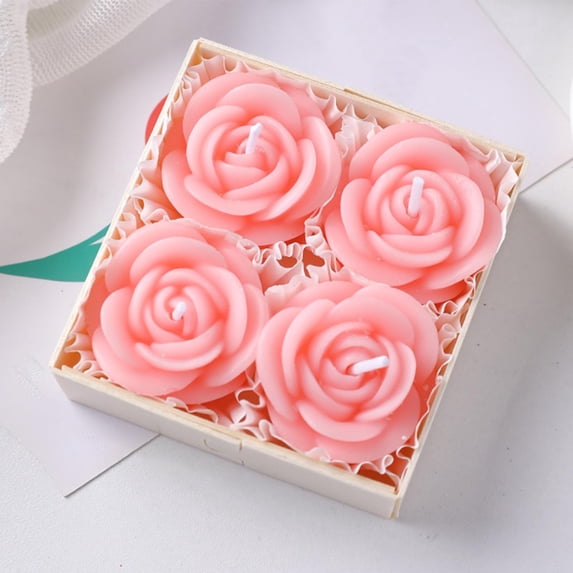 Candle Making Kit, Rose Flower Scented Candle Making Kit Realistic Wax Candle Romantic 's Day Gift Wedding Home Decor