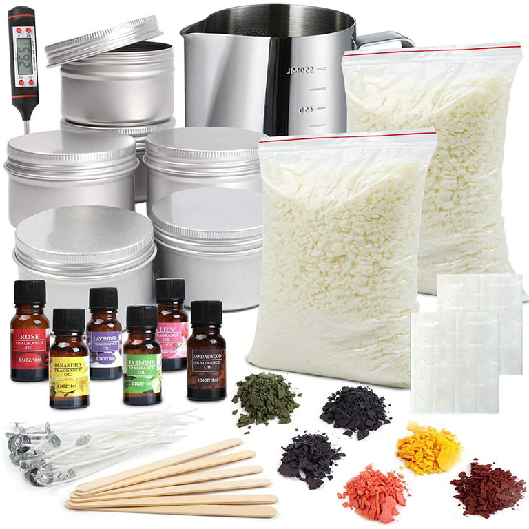  YRYM HT Candle Making Kit – Easy to Make Colored Candle Soy Wax  Kit Include Wax, Rich Scents, Dyes, Wicks, Tins & More : Everything Else