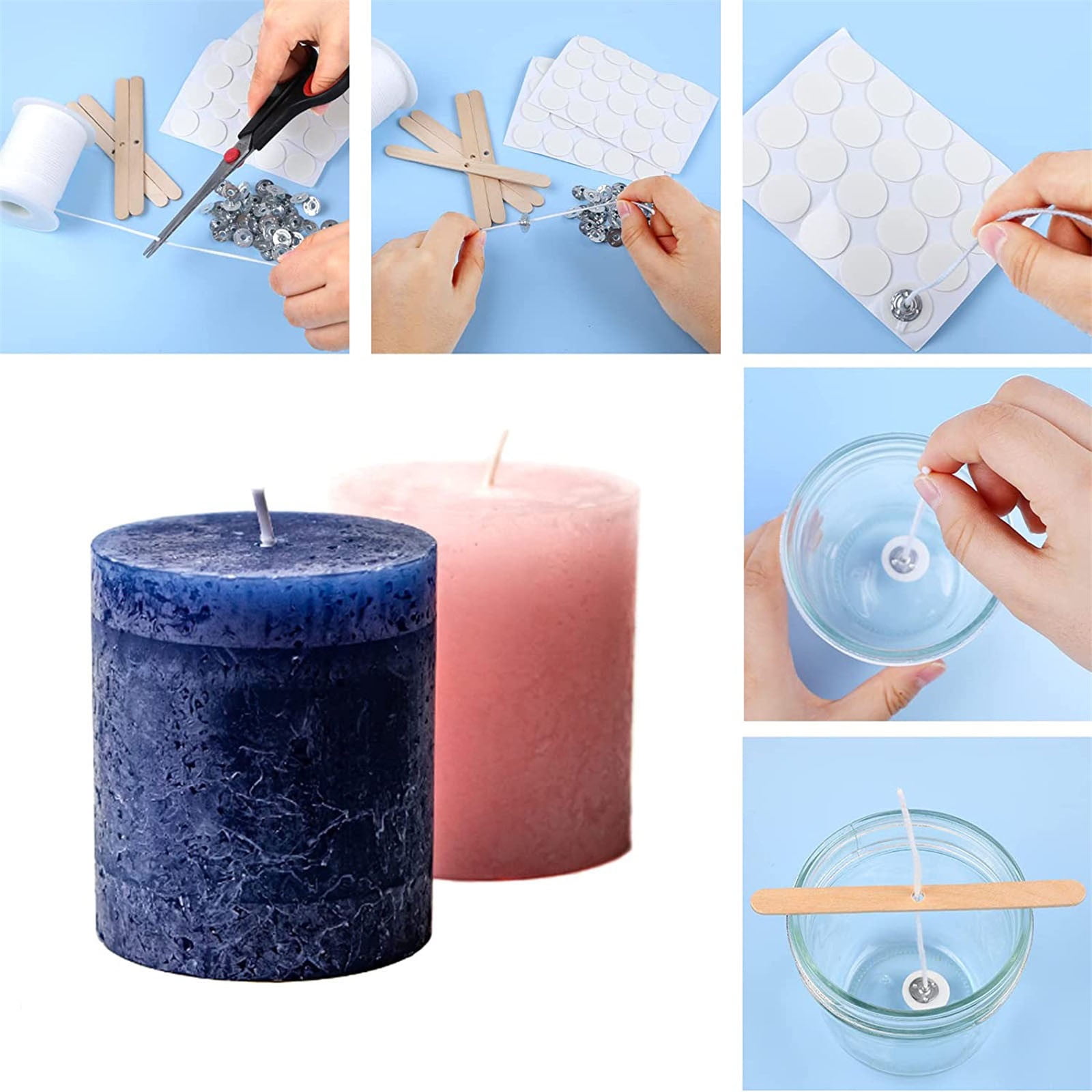 Candle Making Kits for Adults, Candle Making Supplies Accessory, DIY Scented Candle Set 61M Candle Wax Pure Cotton Core, Manual Incense Candle Making Kit, Candle Making Tool Clearance