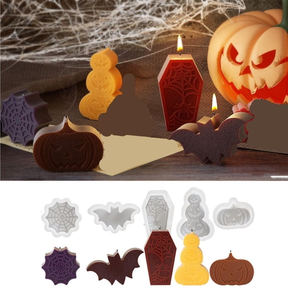 Candle Making Molds, Halloween Molds, Resin Molds Silicone, Silicone Molds, Smiling Triple Pumpkin Silicone Mold for Handmade Scented Candles, Epoxy Resin Art, Halloween Baking,