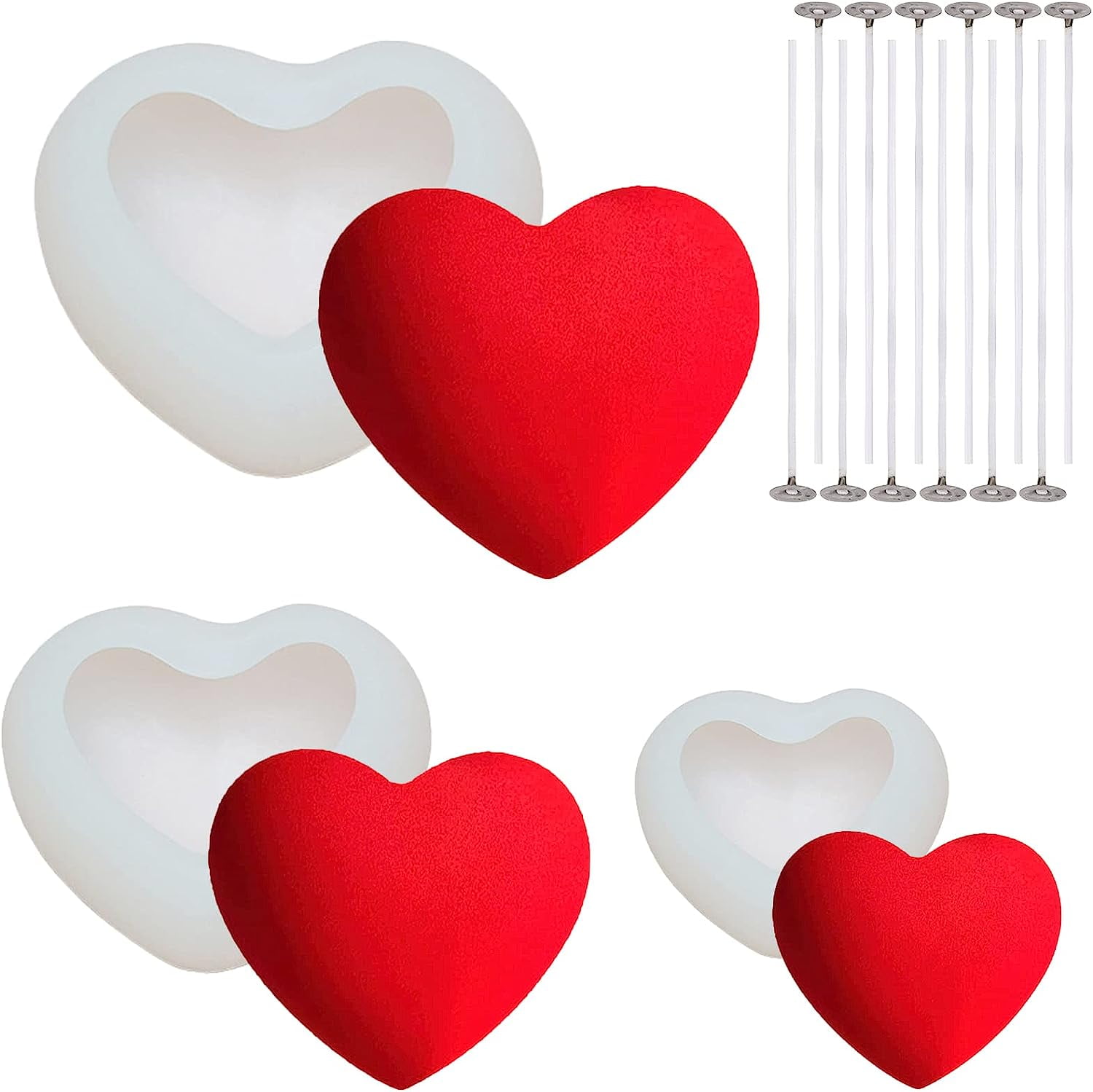 3D Heart Shaped Candle Mold Silicone Love Heart Mold DIY -   Homemade  aromatherapy candles, Diy aromatherapy candles, Candle molds diy