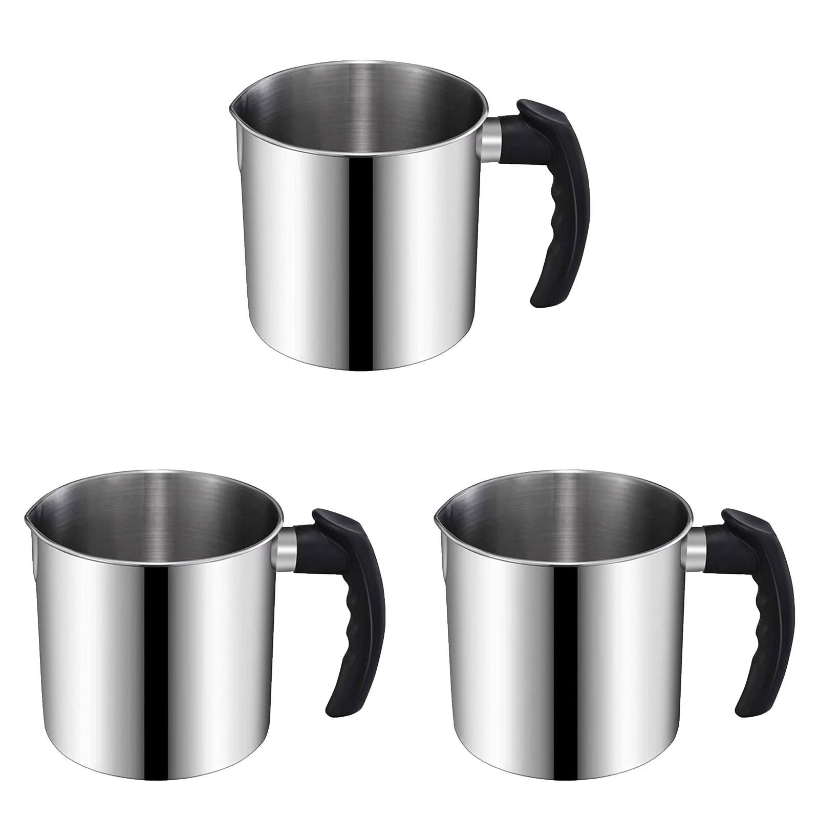 Candle Making Pouring Pot, Stainless Steel Wax Melting Pot with Heat-Resistant Handle, Double Boiler Candle Making Pitcher with Dripless Pouring Spout Design double boiler compatible wax melting set