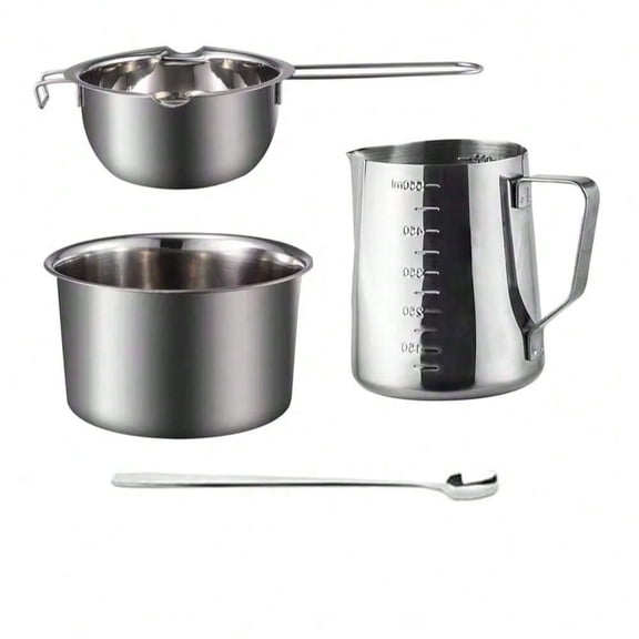 Candle Making Tools Kit with Optional Thermometer - Complete Double Boiler Set (4 or 5-Piece) for Safe DIY Crafting