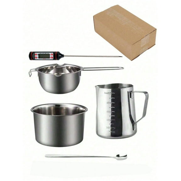Candle Making Tools Kit with Optional Thermometer - Complete Double Boiler Set (4 or 5-Piece) for Safe DIY Crafting