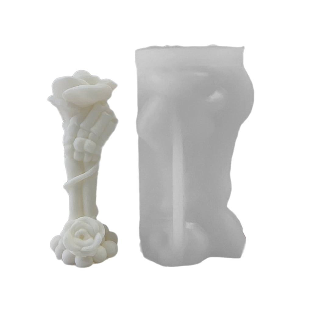 Candle Moulds Rose Flower Shaped HandMaking Soap Molds Silicone Clay