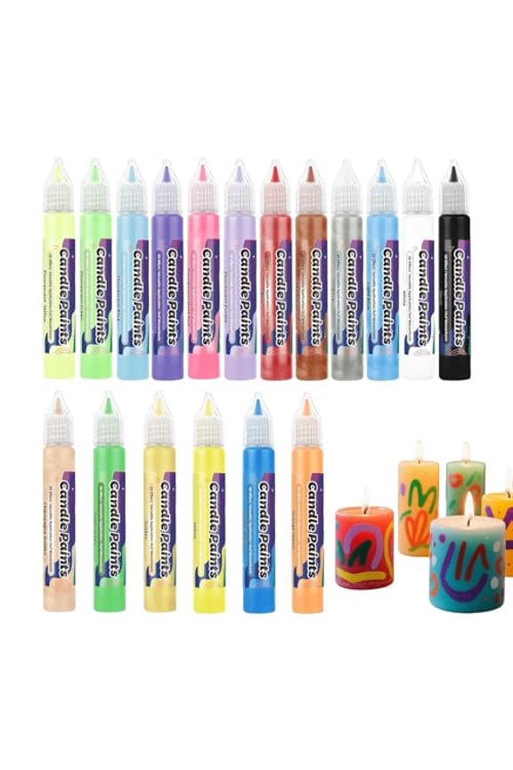 Candle Painting Kit, 18 Colors Candle Paint, Wax Pens for Candles, DIY Halloween Christmas Crafts Holiday Party Art Supplies