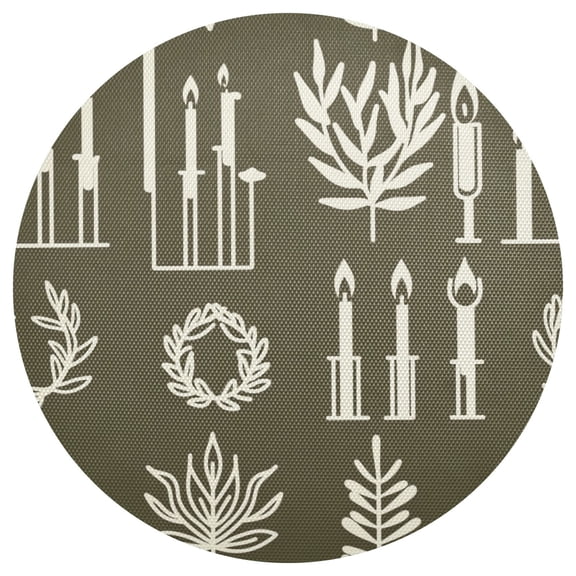 Candle Patterns 15.4in Diameter PVC Plate Mat, Heat-Resistant and Cuttable, Kitchen Decor