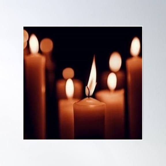 Candle Poster Wall Art, Modern Wall Decor, 16x16 UNFRAMED
