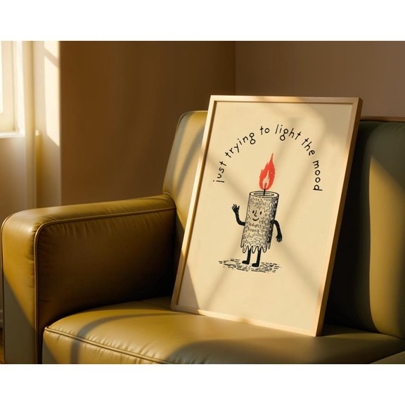 Candle Pun Quote Wall Art Home Decor